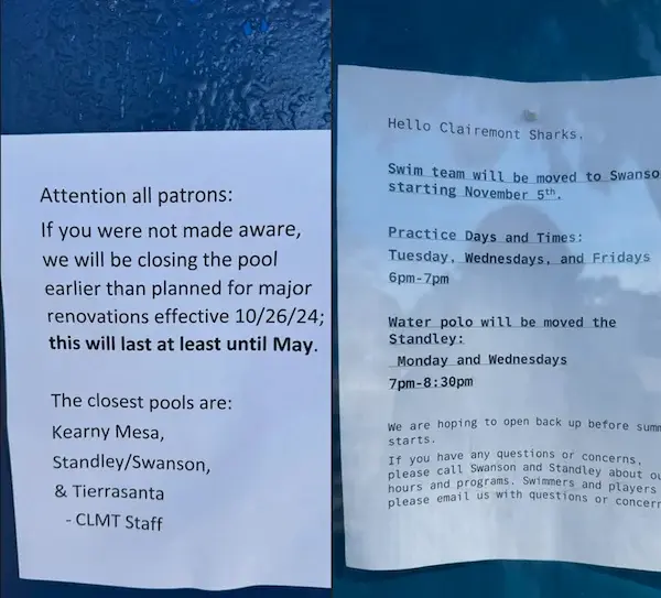 Pool signs