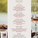 Backstage wine dinner menu