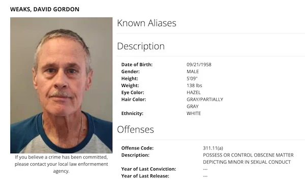 David weaks megans law