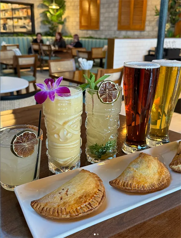 Empanadas and drinks at havana grill