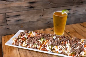 Players nachos and beer large